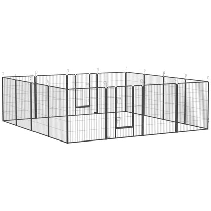 16 Panel 39" Height Heavy Duty Dog Playpen for Small Medium Large Dogs, Grey Houses, Kennels & Pens Grey  at Gallery Canada