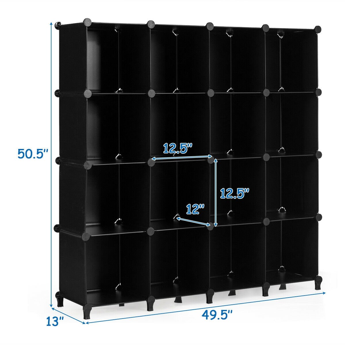 16 Plastic Cube Storage Organizer, Black Clothing & Closet Storage   at Gallery Canada