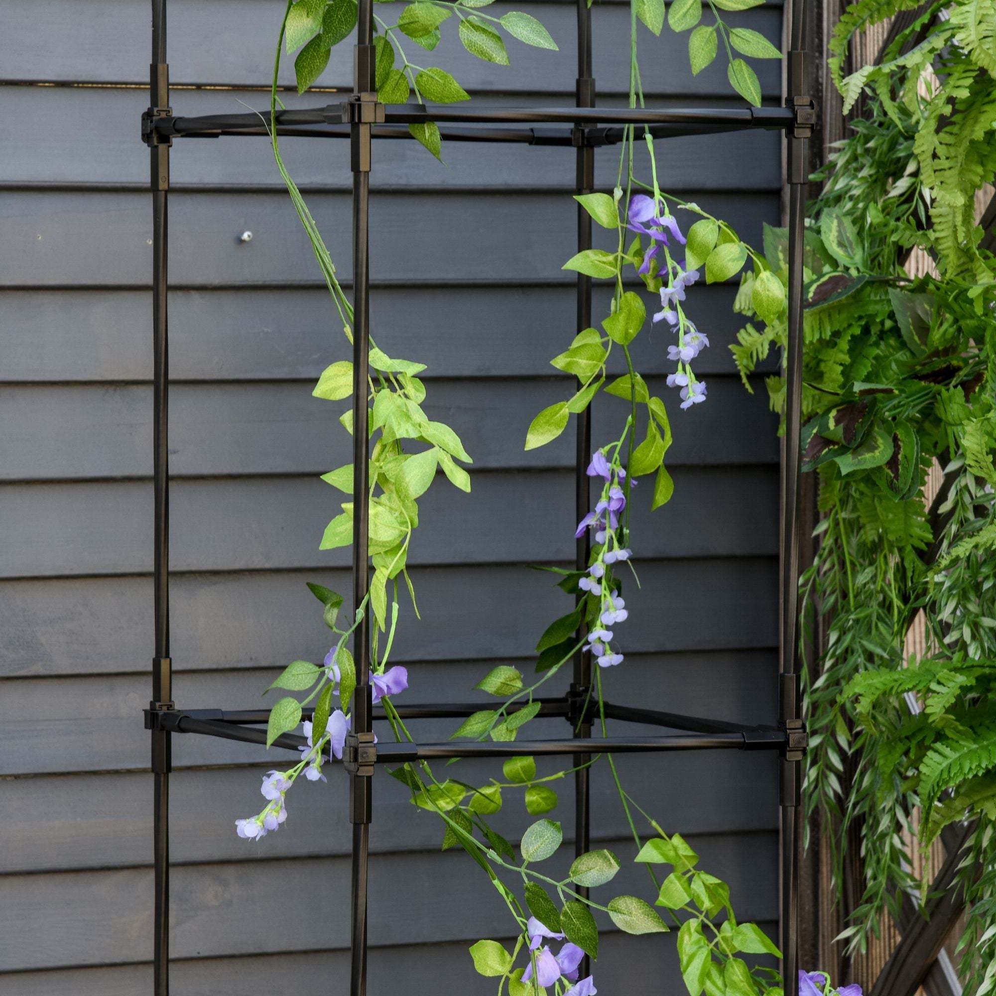 16'' x 16'' x 70'' Garden Bed with Trellis, Planter Box with Self-Watering Disk, Drainage Holes, &; Steel Frame for Climbing Plants Elevated Garden Beds   at Gallery Canada