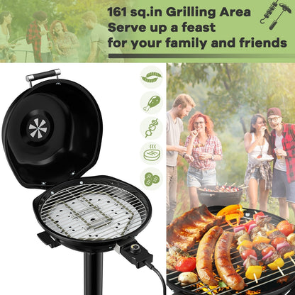 1600W Portable Electric BBQ Grill with Removable Non-Stick Rack, Black Outdoor Grills   at Gallery Canada