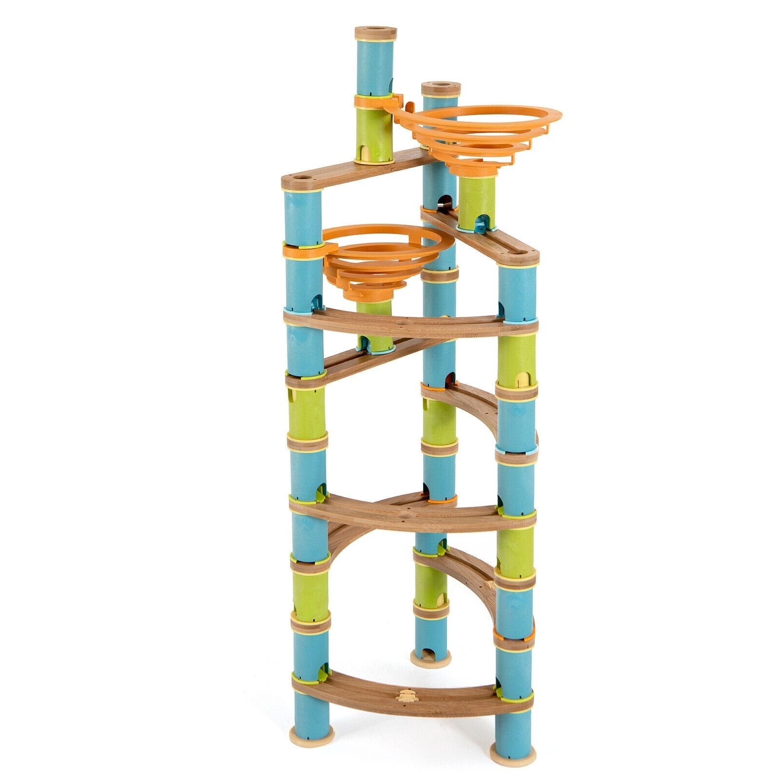 162 Pieces Bamboo Marble Run Educational Learning Toy Set, Multicolor Learning Toys   at Gallery Canada