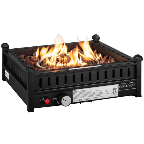 16.5 Inch Tabletop Propane Fire Pit with Simple Ignition System, Black