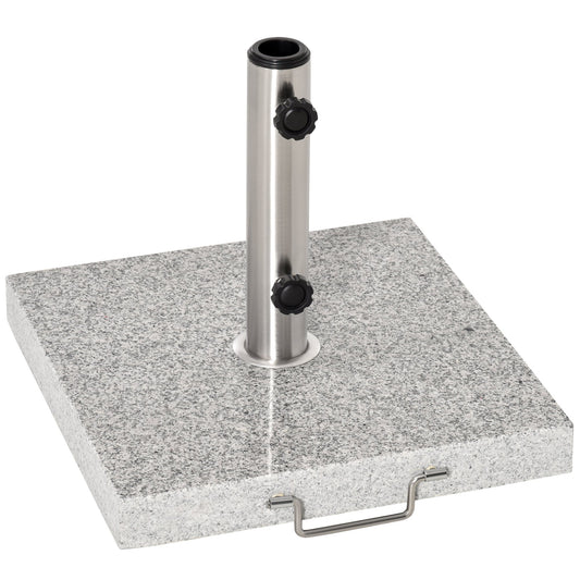 16.5" Marble Umbrella Stand Market Square Heavy Holder Base w/ Wheels, Grey - Gallery Canada