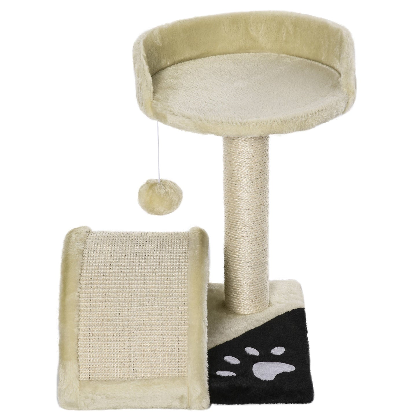 17” Cat Scratching Tree Kitty House Kitten Activity Centre Pet Bed Post Furniture with Hanging Toy (Beige) Cat Posts   at Gallery Canada