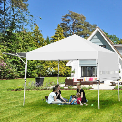 17 Feet x 10 Feet Foldable Pop Up Canopy with Adjustable Instant Sun Shelter, White Canopies   at Gallery Canada