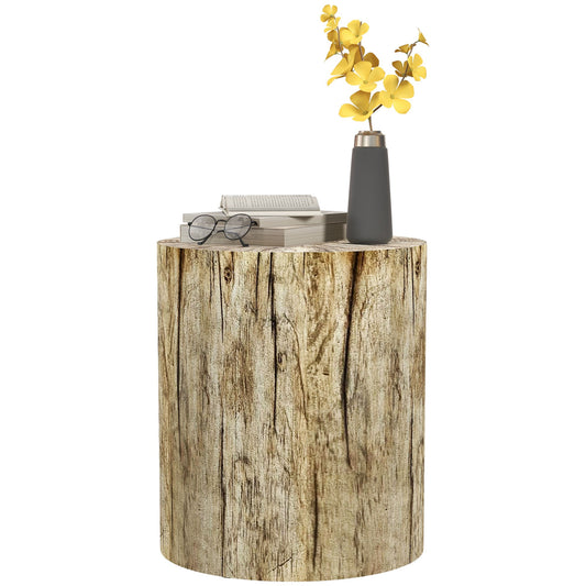 17" Tall Tree Stump End Table, Concrete Sofa Side Table for Indoor and Outdoor Use, Garden Stool, Natural Side Tables   at Gallery Canada