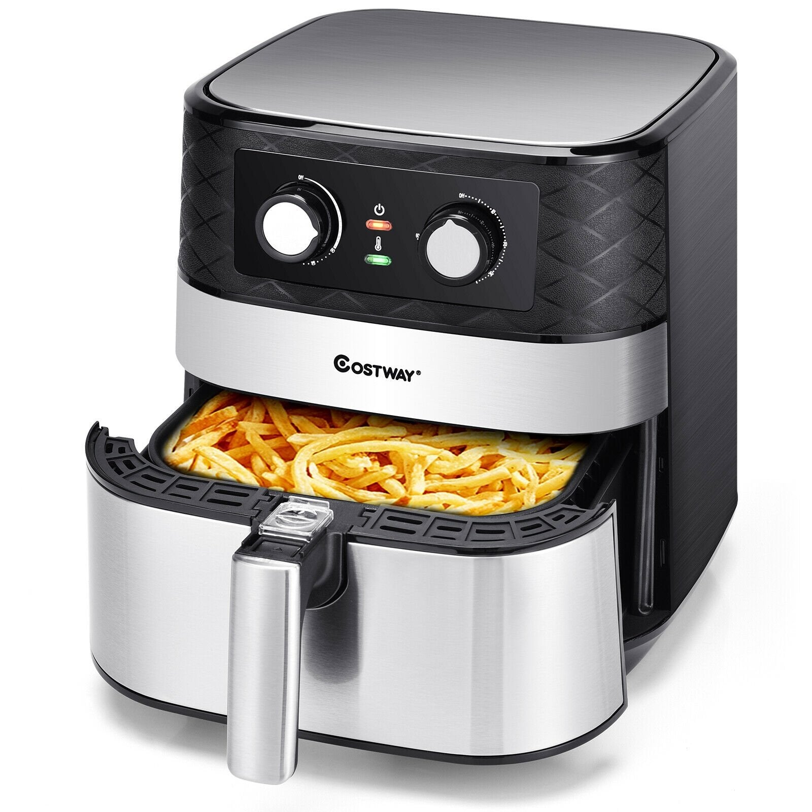 1700W 5.3 QT Electric Hot Air Fryer with Stainless steel and Non-Stick Fry Basket, Black Air Fryers   at Gallery Canada