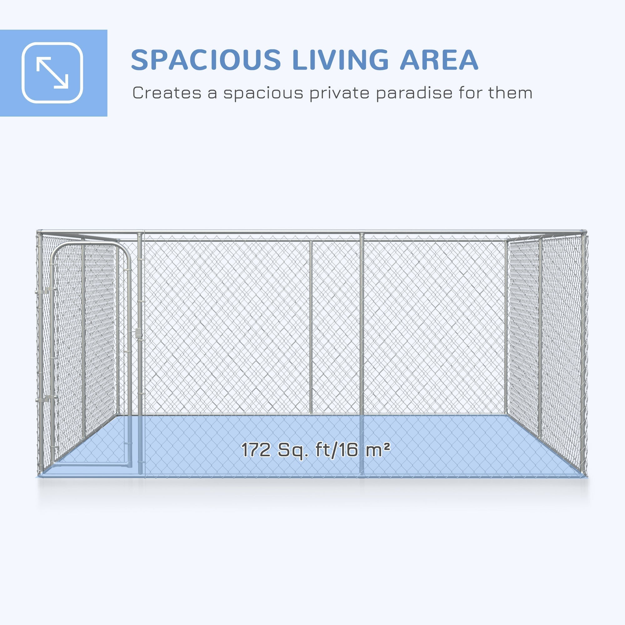 172.2 Sq. Ft. Dog Playpen Outdoor with Galvanized Steel Frame, for Small and Medium Dogs, 13' L x 13' W x 5.9' H Houses, Kennels & Pens   at Gallery Canada