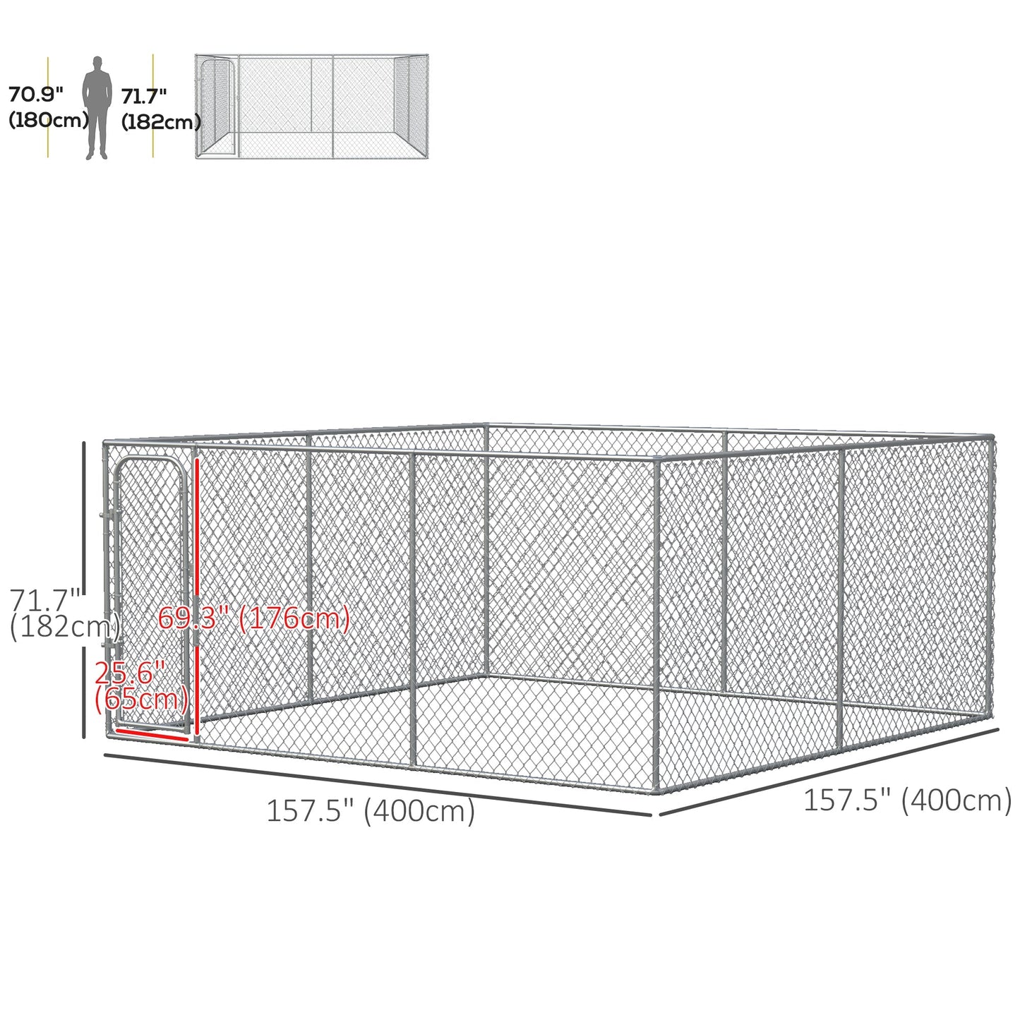 172.2 Sq. Ft. Dog Playpen Outdoor with Galvanized Steel Frame, for Small and Medium Dogs, 13' L x 13' W x 5.9' H Houses, Kennels & Pens   at Gallery Canada