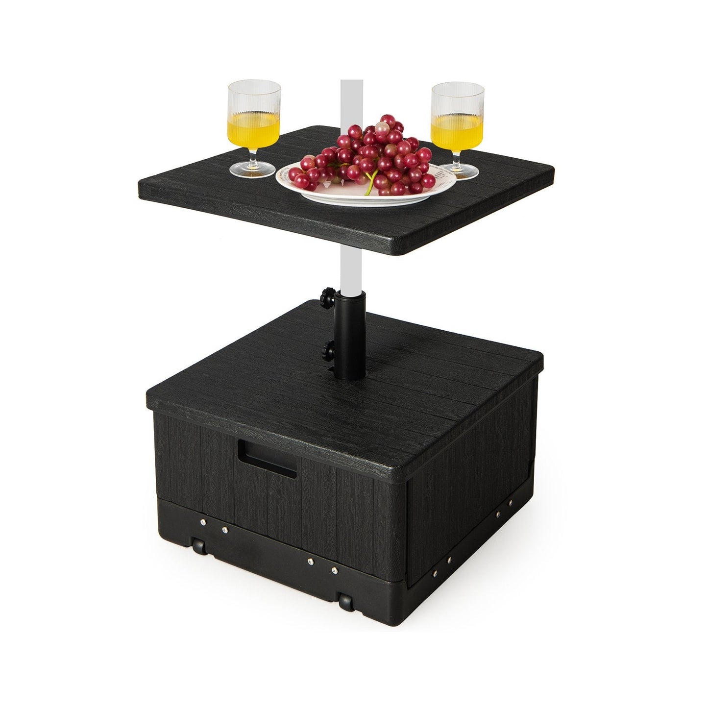 175 LBS Outdoor Fillable Umbrella Base with Table Tray, Black Outdoor Umbrella Bases   at Gallery Canada