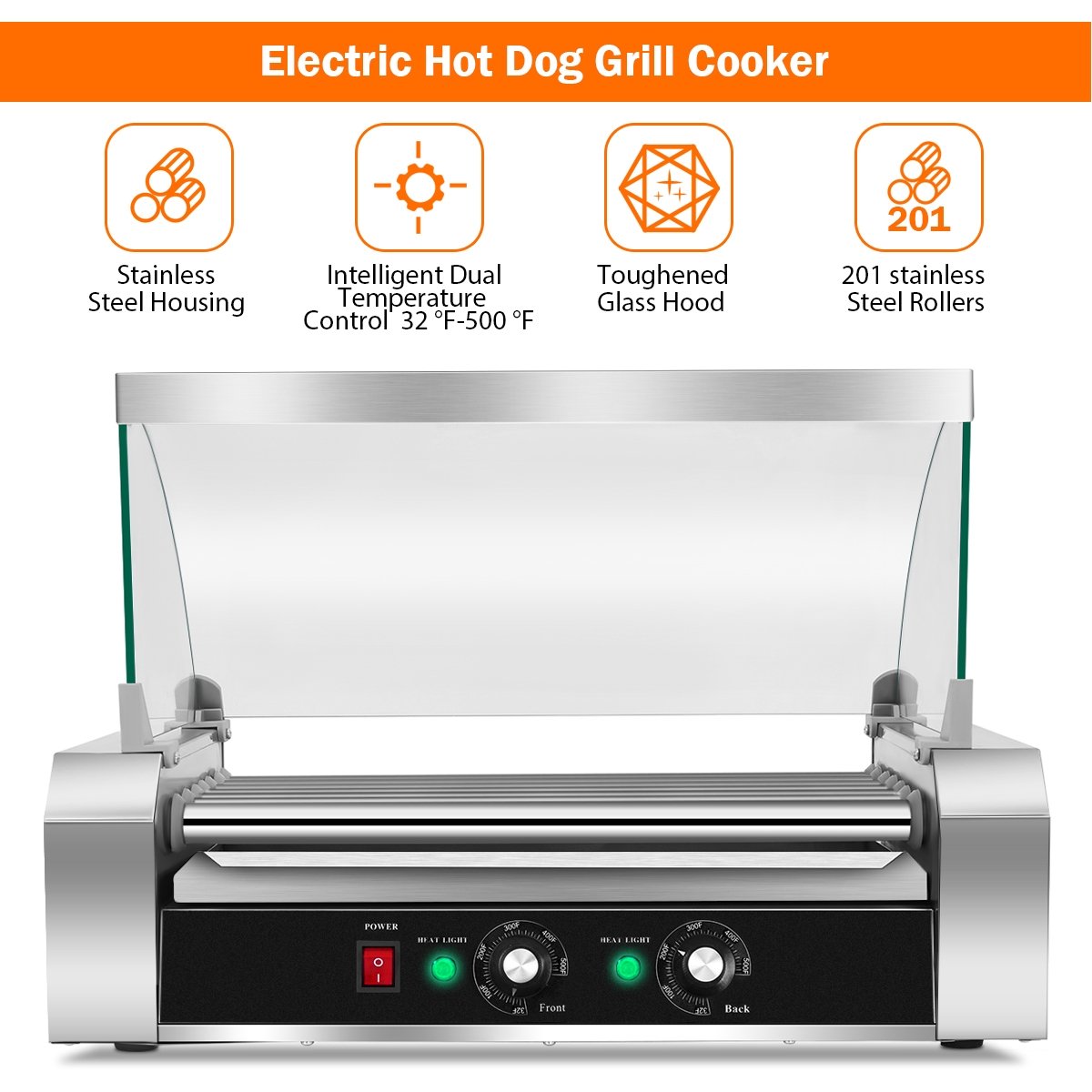 18 Hot Dog 7 Roller Grill Commercial Cooker, Silver Food Warmers & Burners   at Gallery Canada