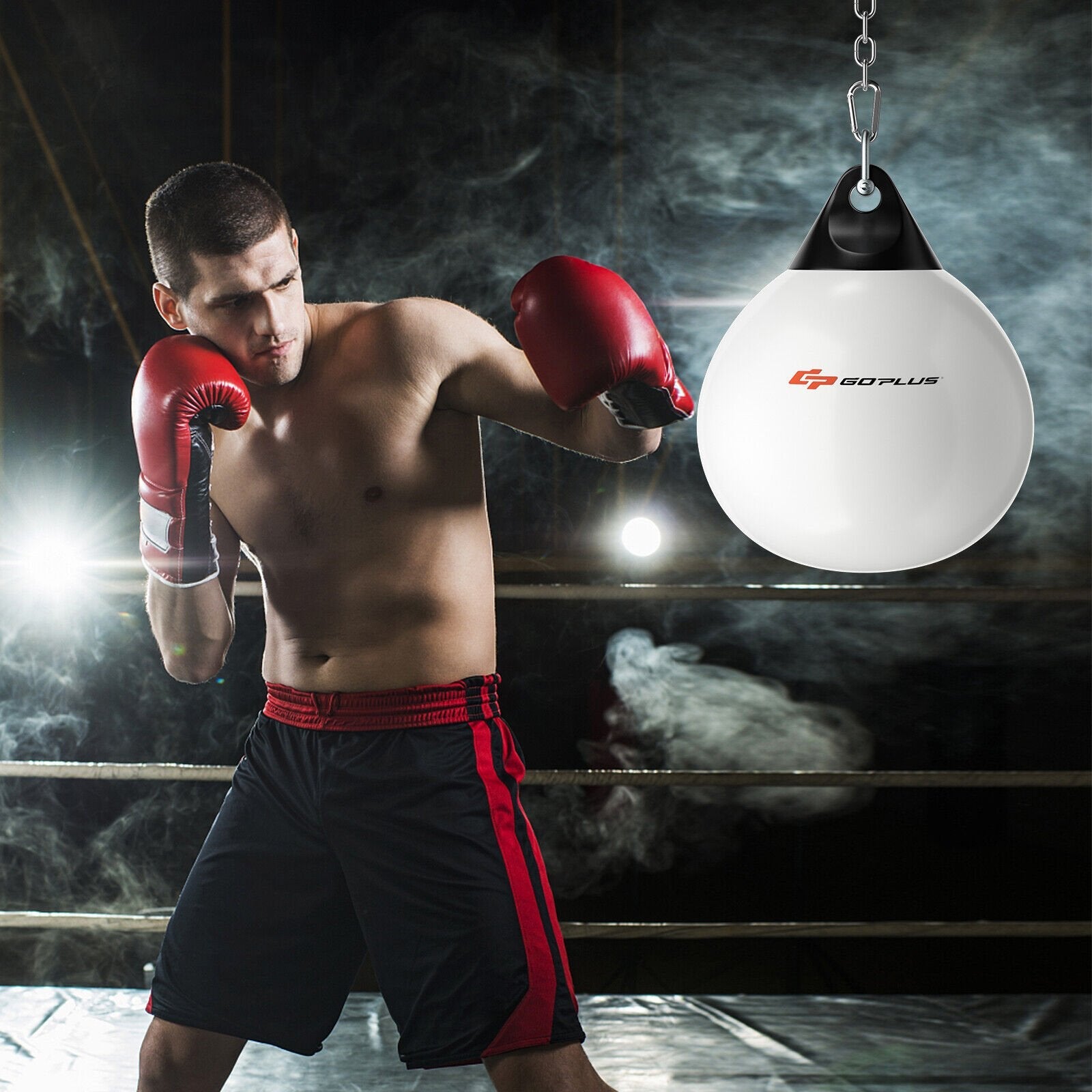 18 Inch 110 Pound Heavy Punching Water Aqua Bag with Adjustable Metal Chain, White Boxing & Martial Arts   at Gallery Canada