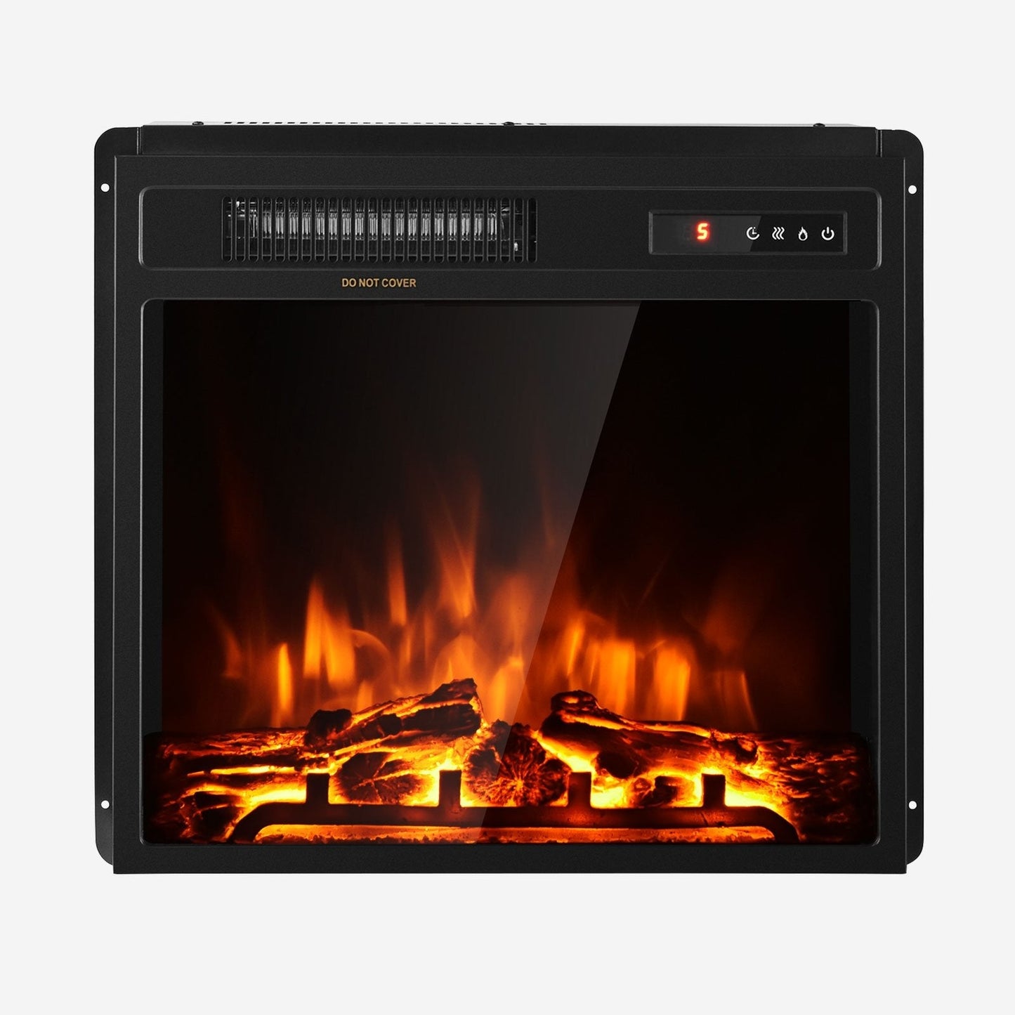 18 Inch 1500W Electric Fireplace Freestanding and Recessed Heater, Black Fireplaces   at Gallery Canada