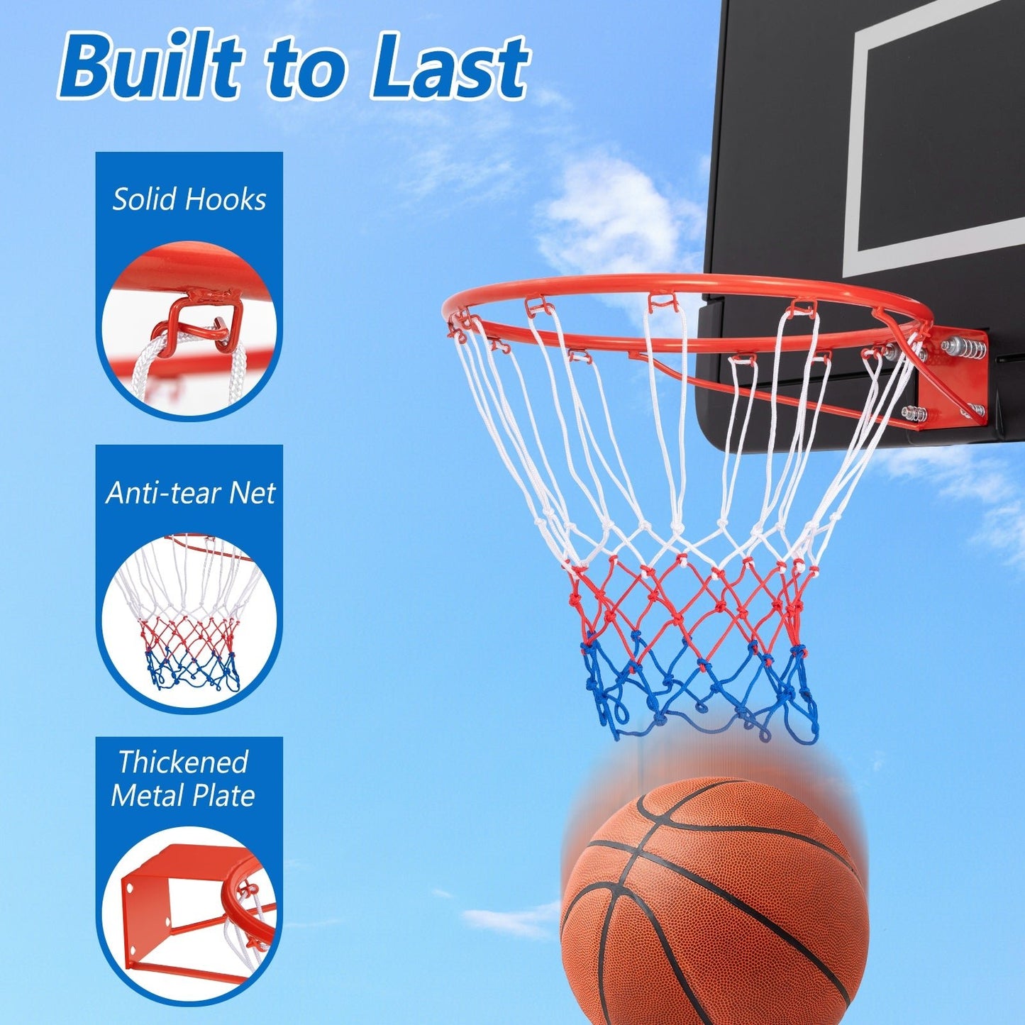 18-Inch Basketball Rim Goal Replacement with All Weather Net and Mounting Hardware, Orange Sport Equipments   at Gallery Canada