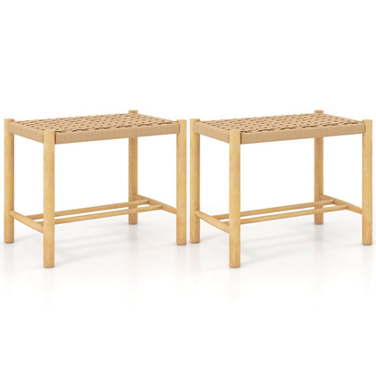 18 Inch Dining Stool Set of 2, Natural Bar Stools   at Gallery Canada