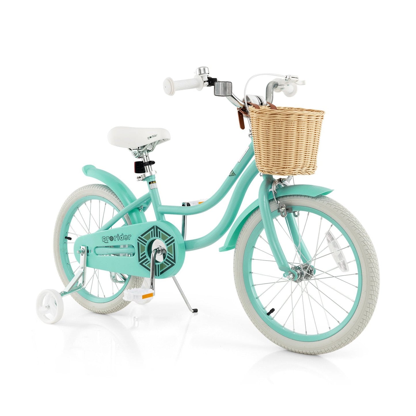 18-Inch Kids Bike with Training Wheels and Adjustable Handlebar Seat, Green Kids Bike   at Gallery Canada