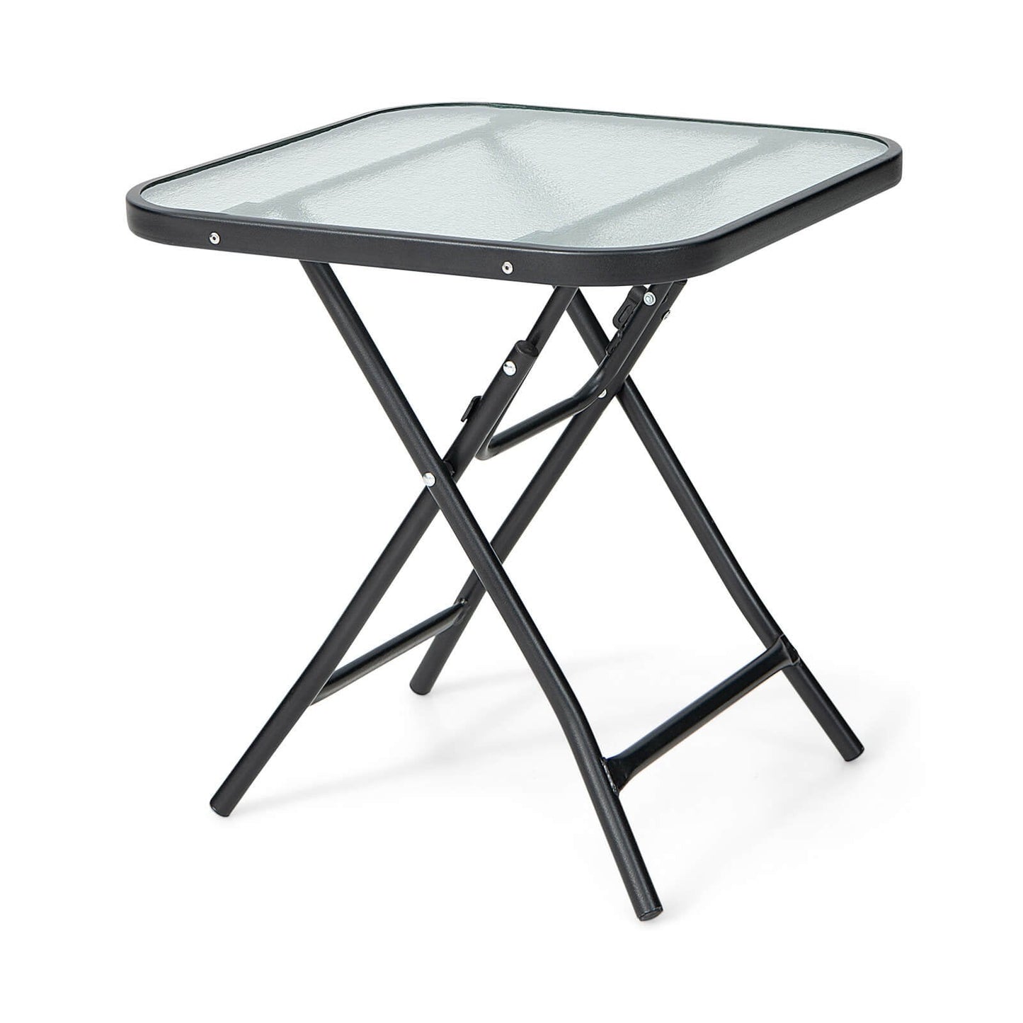 18 Inch Square Patio Bistro Table with Rustproof Frame, Black Patio Coffee Tables   at Gallery Canada