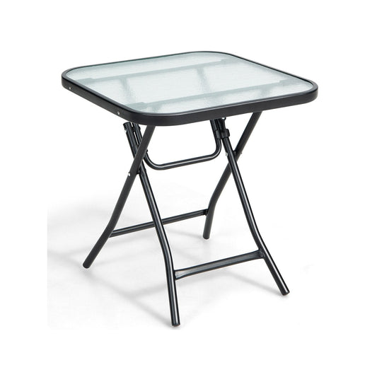 18 Inch Square Patio Bistro Table with Rustproof Frame, Black Patio Coffee Tables   at Gallery Canada