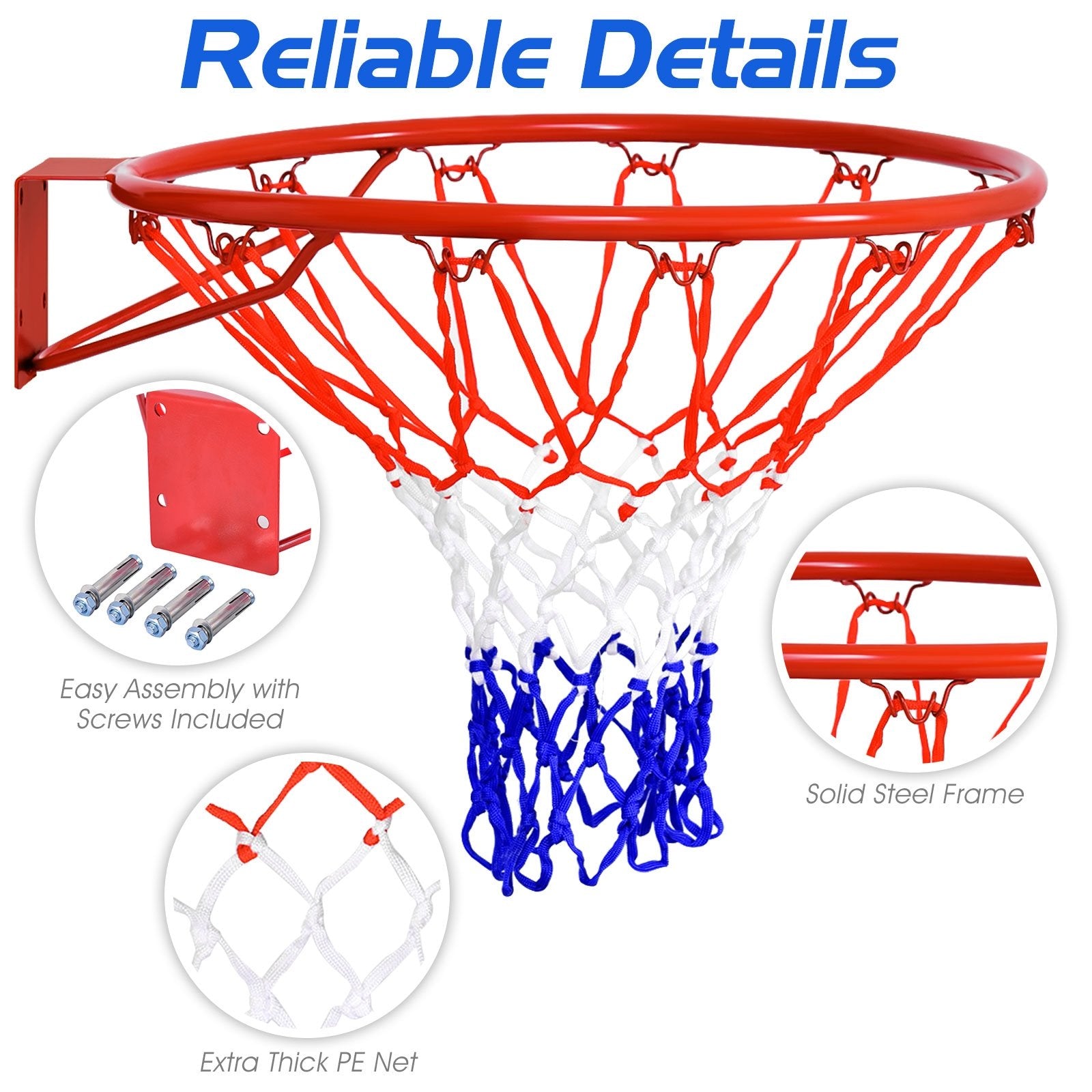 18 inch Wall Mounted Basketball Hoop, Red Sport Equipments   at Gallery Canada