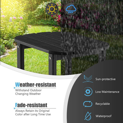 18 Inch Weather Resistant Side Table for Garden Yard Patio, Black Patio Coffee Tables   at Gallery Canada