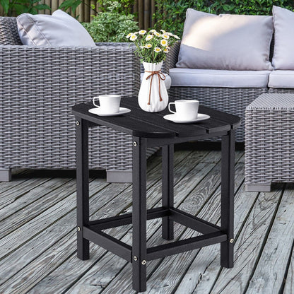 18 Inch Weather Resistant Side Table for Garden Yard Patio, Black Patio Coffee Tables   at Gallery Canada