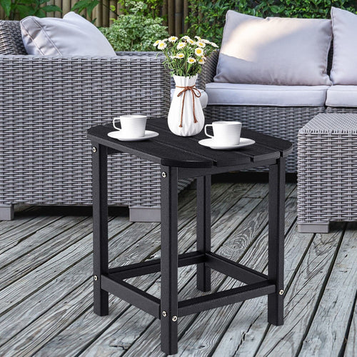 18 Inch Weather Resistant Side Table for Garden Yard Patio, Black