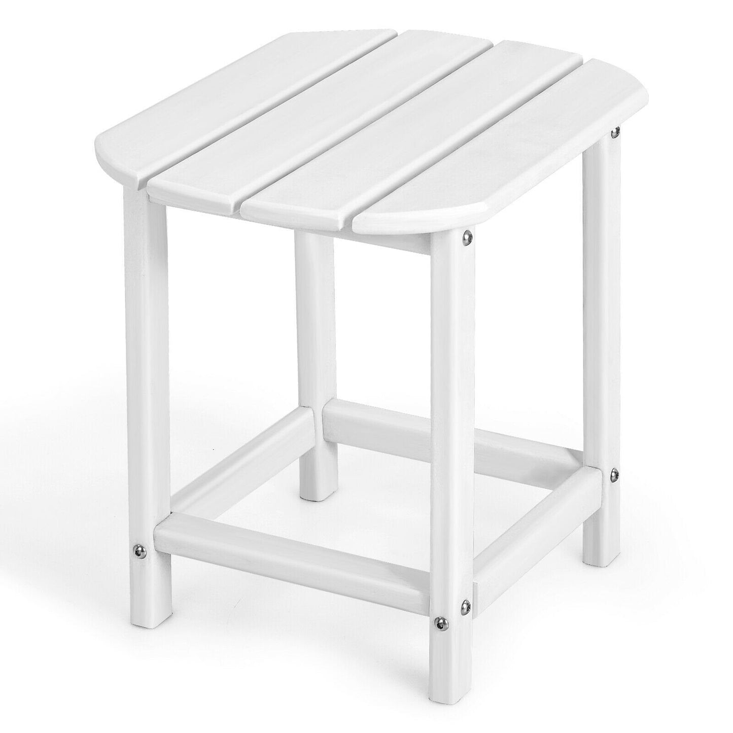 18 Inch Weather Resistant Side Table for Garden Yard Patio, White Patio Coffee Tables   at Gallery Canada