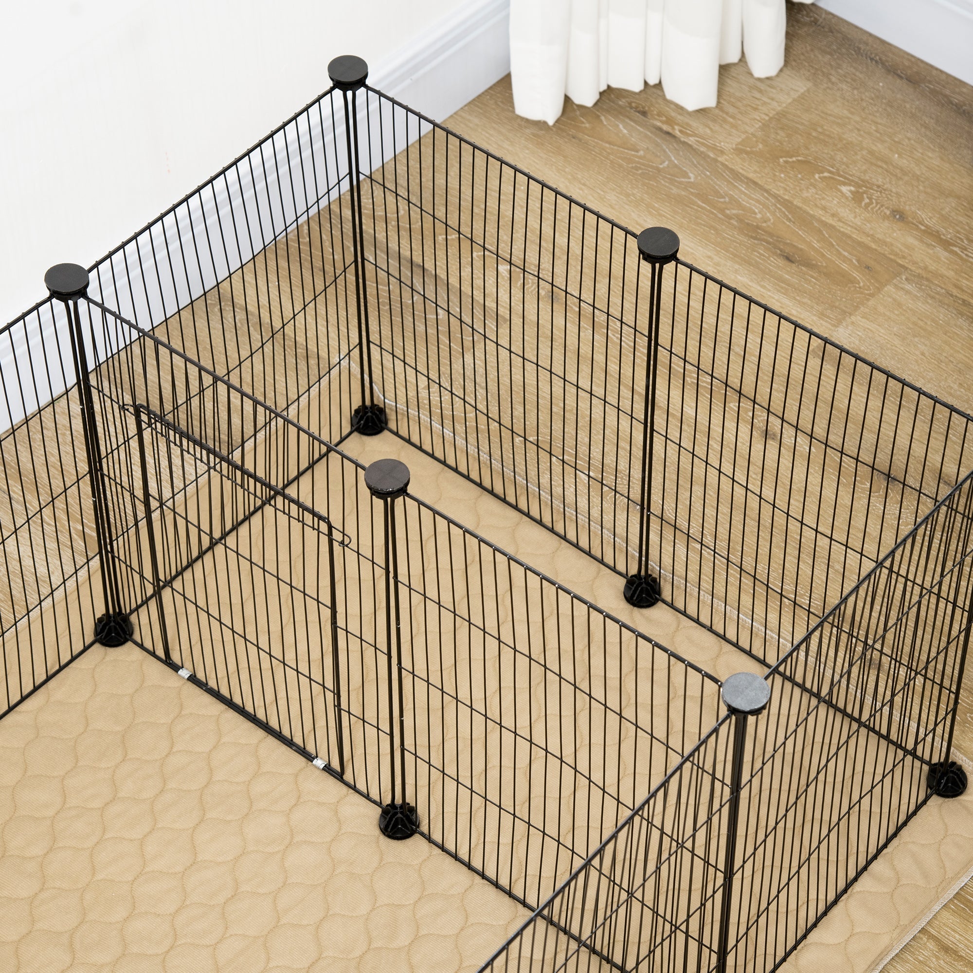 18 Panels Small Animal Cage w/ Water-resistant Mat, Doors, Guinea Pig Playpen, Portable Metal Wire for Hedgehogs Houses & Habitats   at Gallery Canada