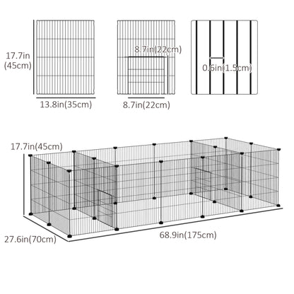 18 Panels Small Animal Cage with Doors, Guinea Pig Playpen, Portable Metal Wire Yard for Hedgehogs Houses & Habitats   at Gallery Canada