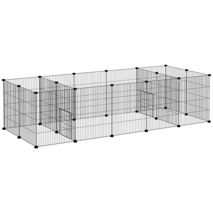 18 Panels Small Animal Cage with Doors, Guinea Pig Playpen, Portable Metal Wire Yard for Hedgehogs Houses & Habitats Black  at Gallery Canada