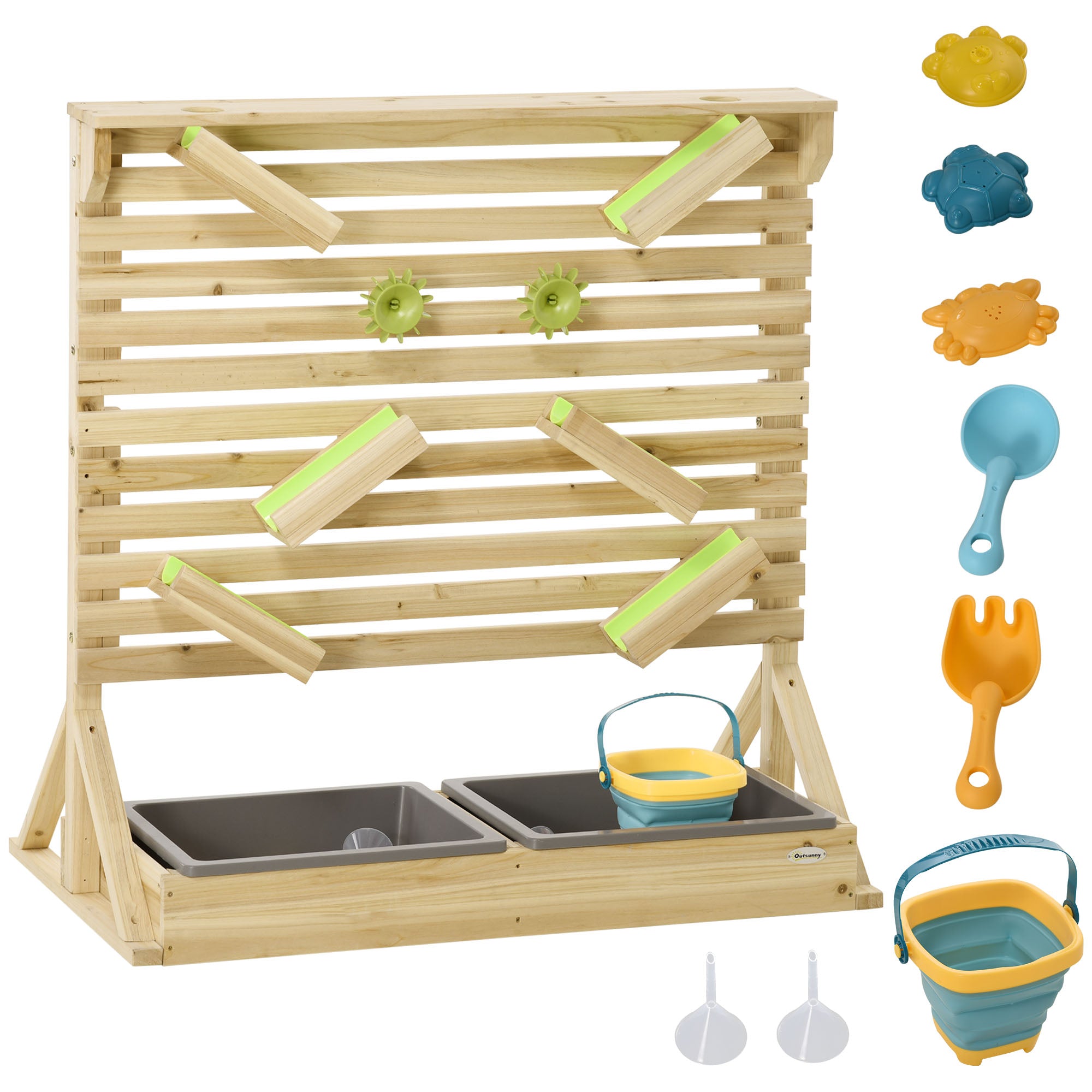 Wooden Sensory Water and Sand Playset with Sinks and Accessories, 18 Pcs, Natural Sandboxes & Accessories Natural  at Gallery Canada