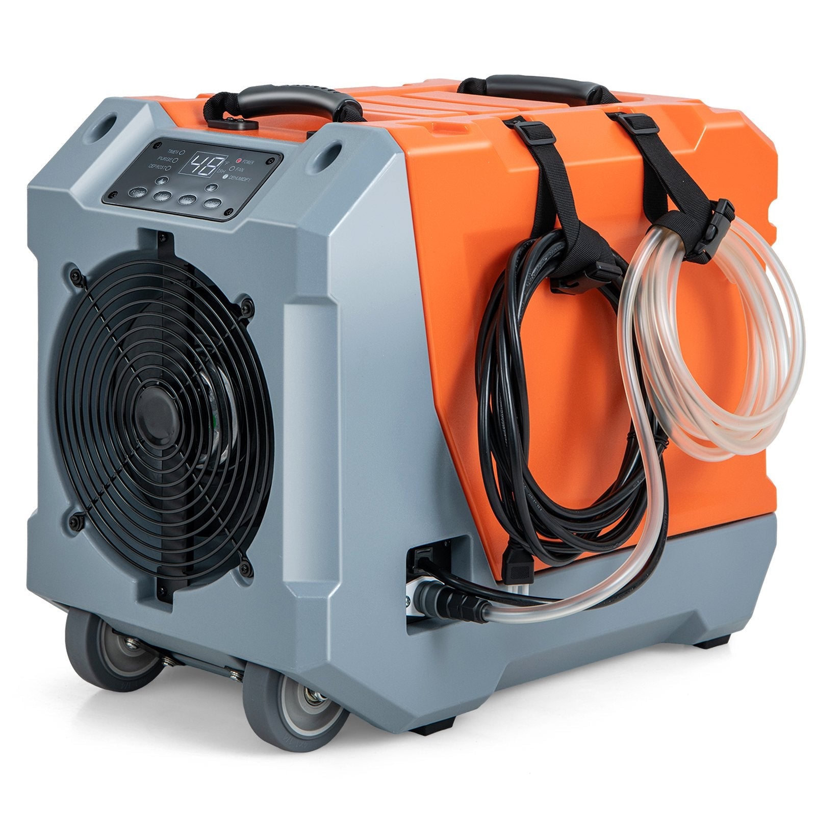 180 Pints/Day Commercial Dehumidifier with Pump and Drain Hose, Orange Dehumidifiers   at Gallery Canada