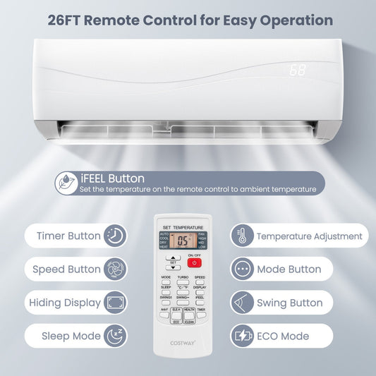 18000 BTU 19 SEER2 208-230V Ductless Mini Split Air Conditioner and Heater, White Mini Split Air Conditioners   at Gallery Canada