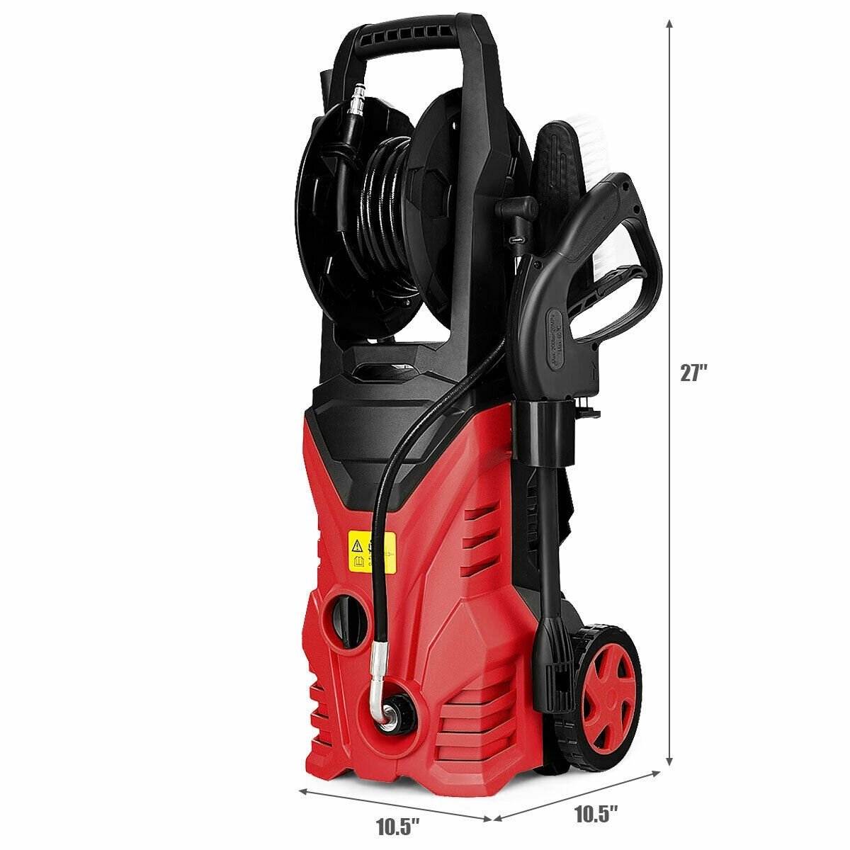 1800W 2030PSI Electric Pressure Washer Cleaner with Hose Reel, Red Pressure Washers   at Gallery Canada