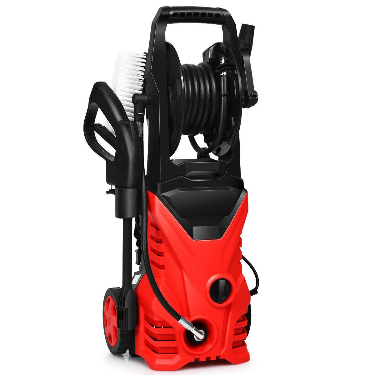 1800W 2030PSI Electric Pressure Washer Cleaner with Hose Reel, Red Pressure Washers   at Gallery Canada