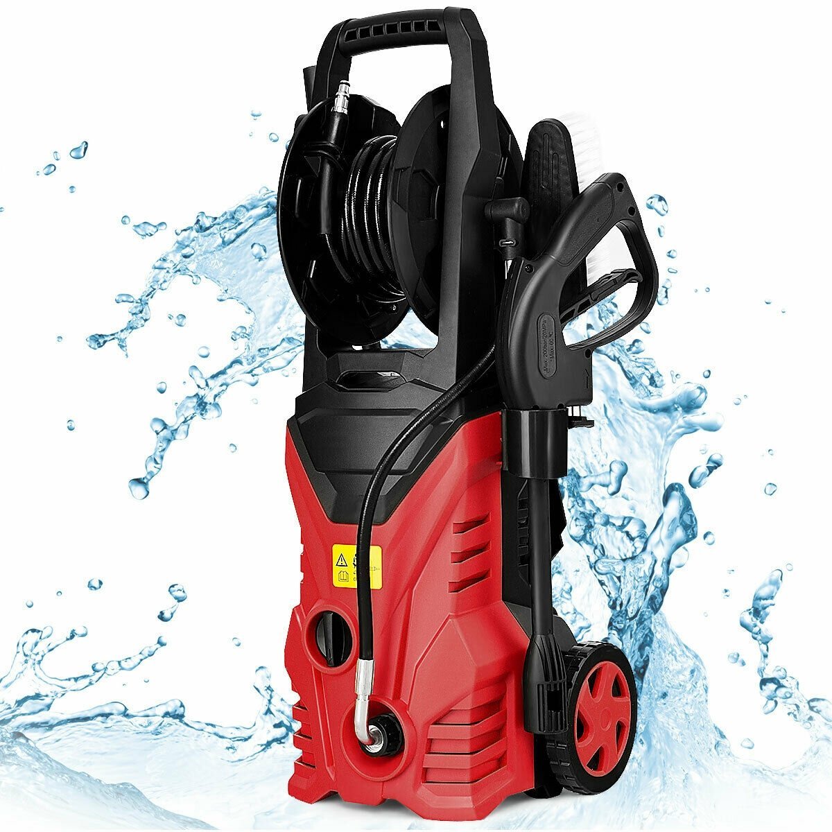 1800W 2030PSI Electric Pressure Washer Cleaner with Hose Reel, Red Pressure Washers   at Gallery Canada