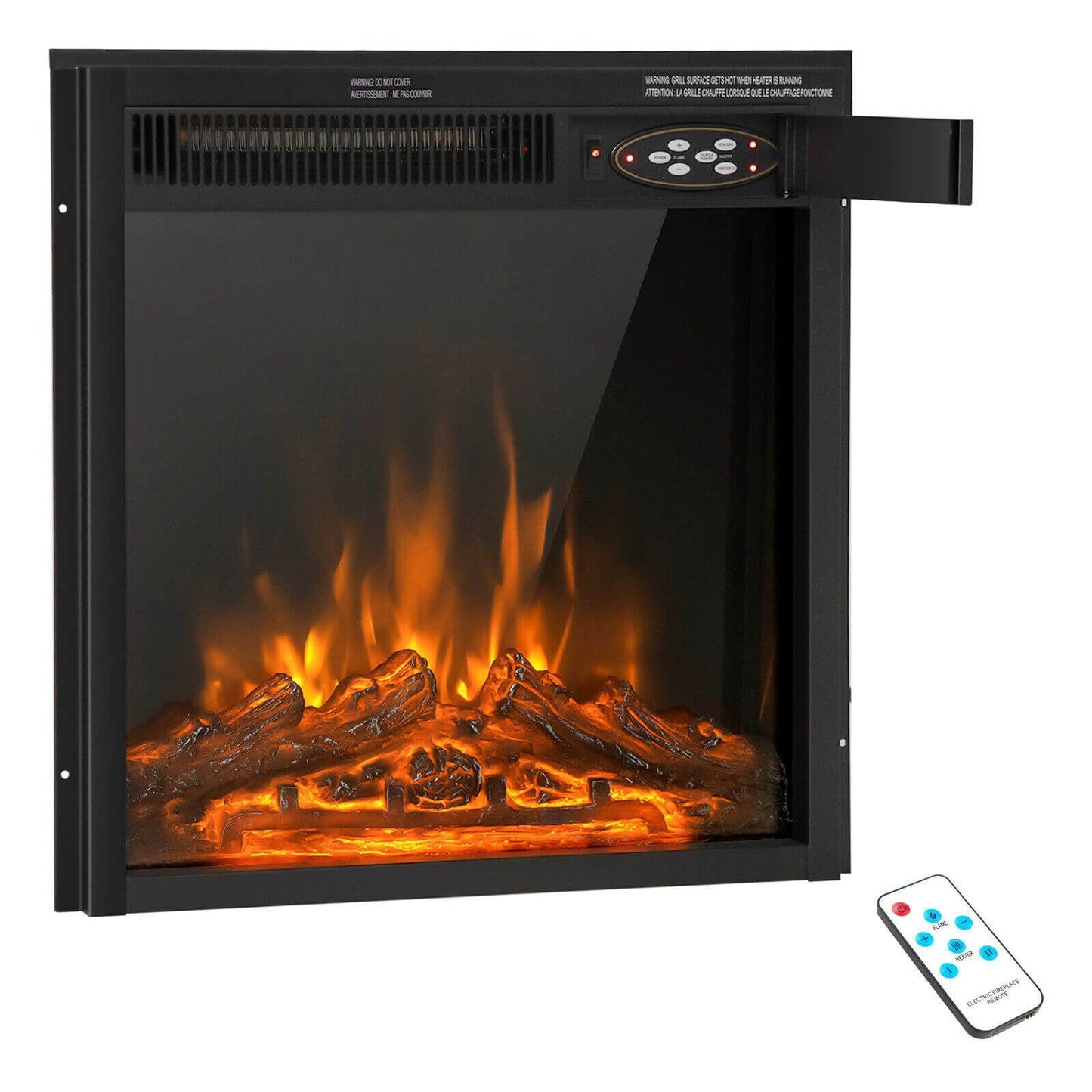 18/22.5 Inch Electric Fireplace Insert with 7-Level Adjustable Flame Brightness-22.5 inches, Black Fireplaces   at Gallery Canada