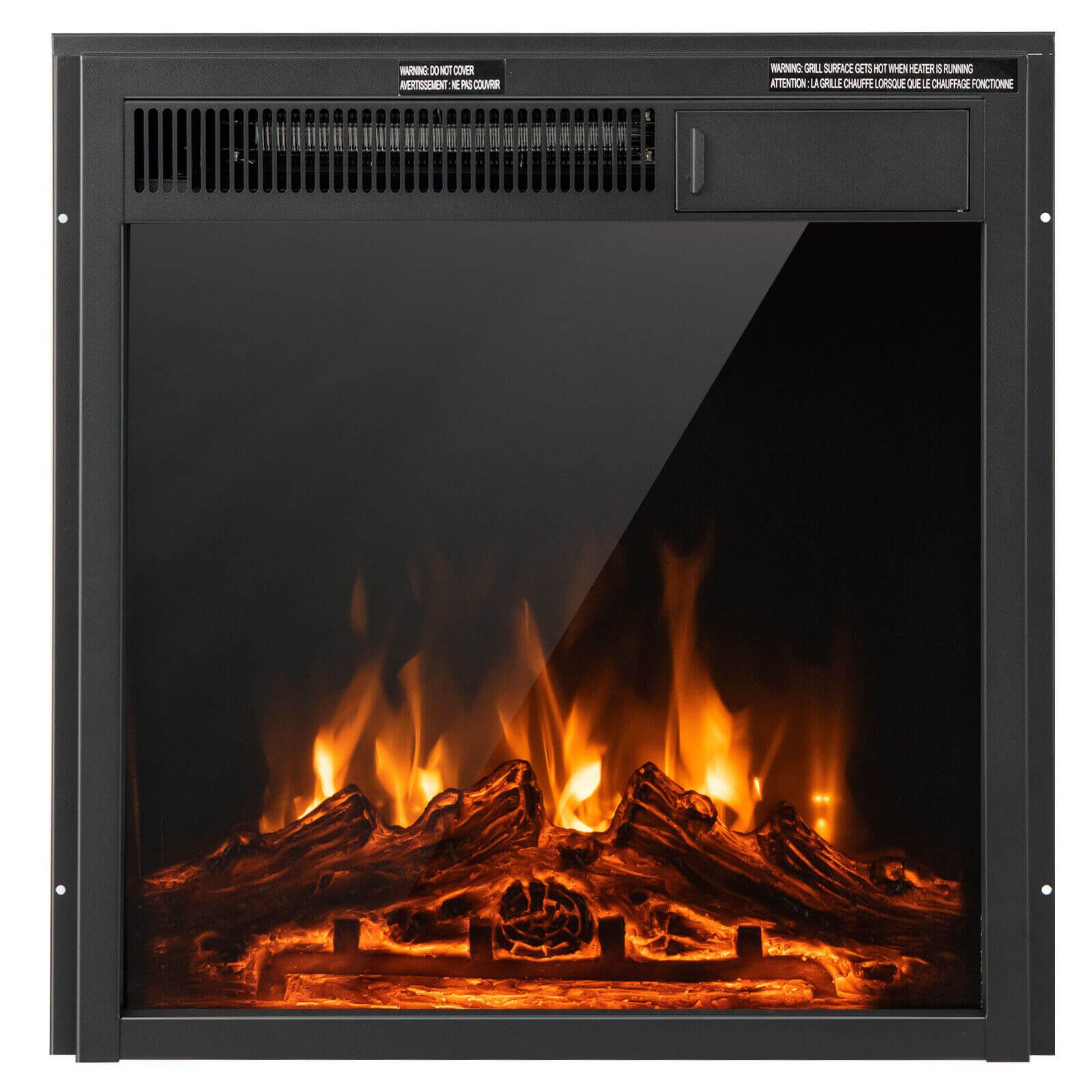 18/22.5 Inch Electric Fireplace Insert with 7-Level Adjustable Flame Brightness-22.5 inches, Black Fireplaces   at Gallery Canada