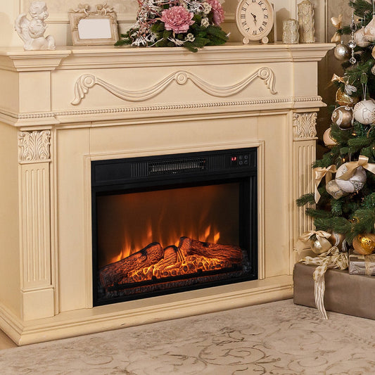 18/23 Inch Electric Fireplace Inserted with Adjustable LED Flame-23 inches, Black Fireplaces   at Gallery Canada