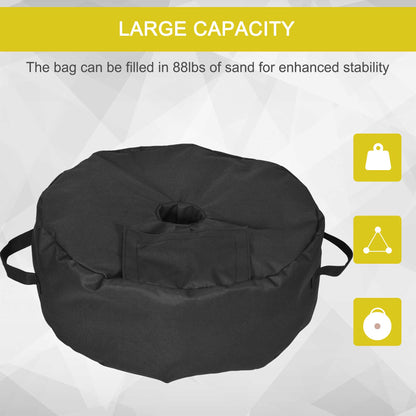 19" Round Patio Umbrella Base Weight Sand Bag Weather Resistant Garden Parasol Weight Base Stand Holder Weights w/ Scoop Up 88lbs Black Umbrella Bases   at Gallery Canada