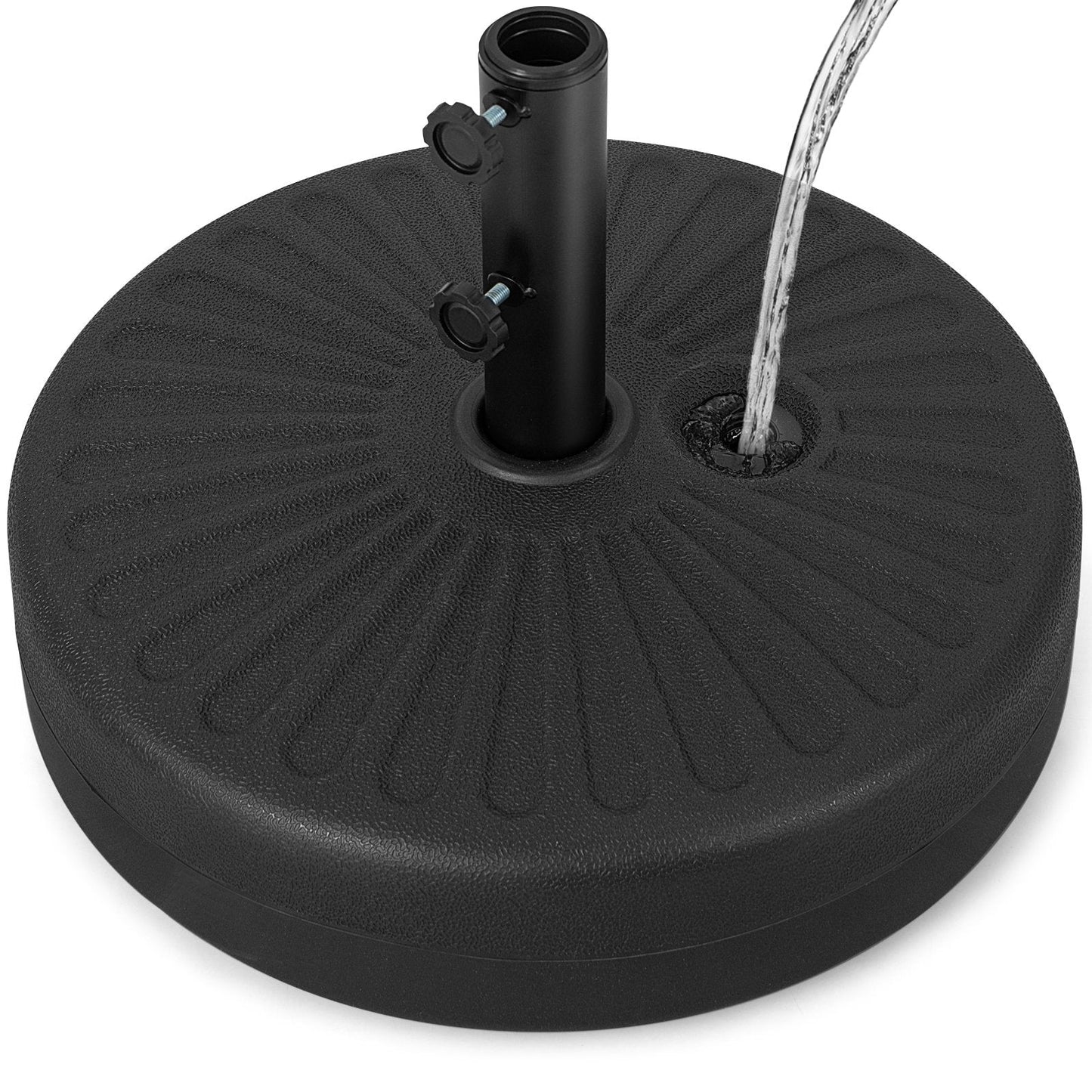 19.5 Inch Fillable Round Umbrella Base Stand for Yard Garden Poolside, Black Outdoor Umbrella Bases   at Gallery Canada