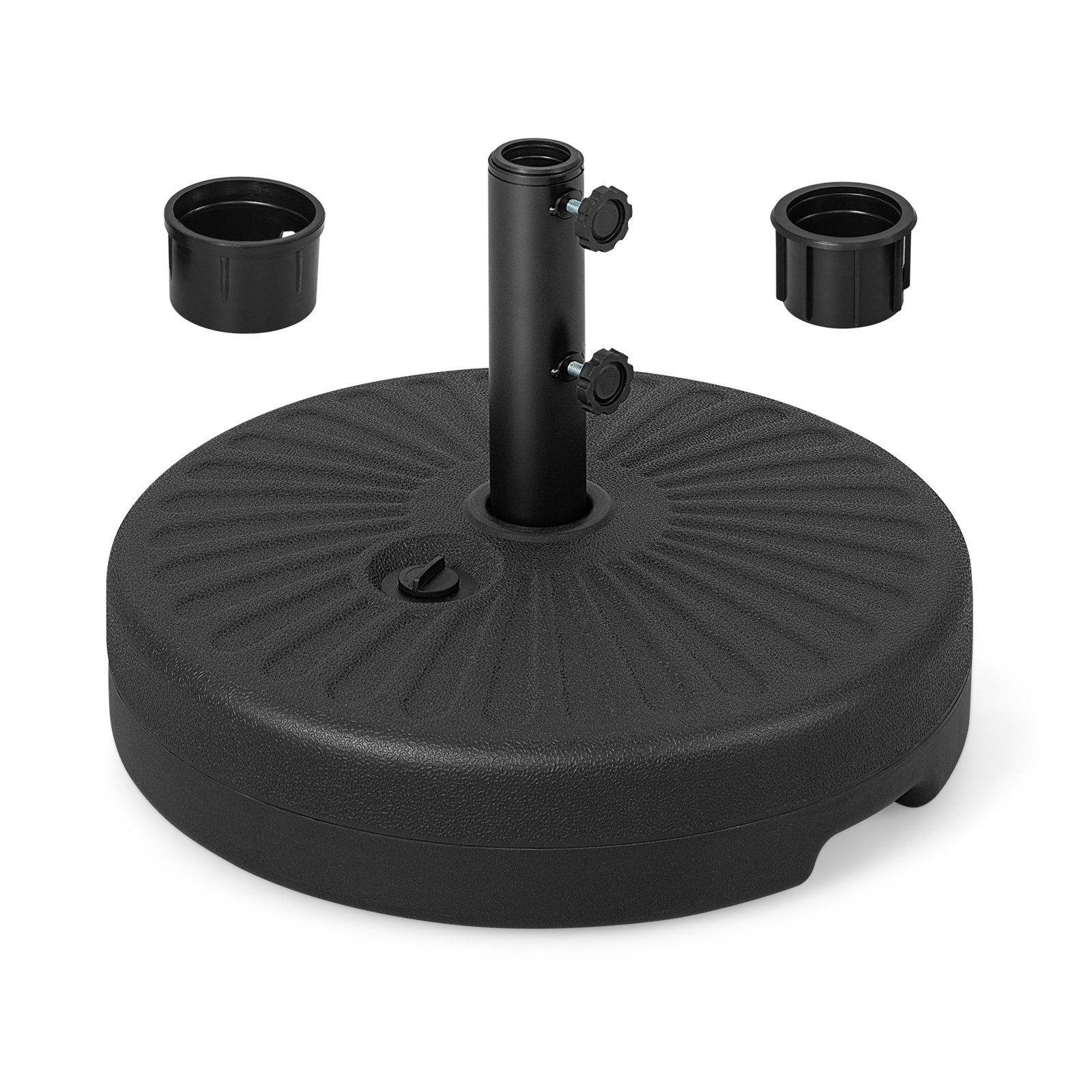 19.5 Inch Fillable Round Umbrella Base Stand for Yard Garden Poolside, Black Outdoor Umbrella Bases   at Gallery Canada