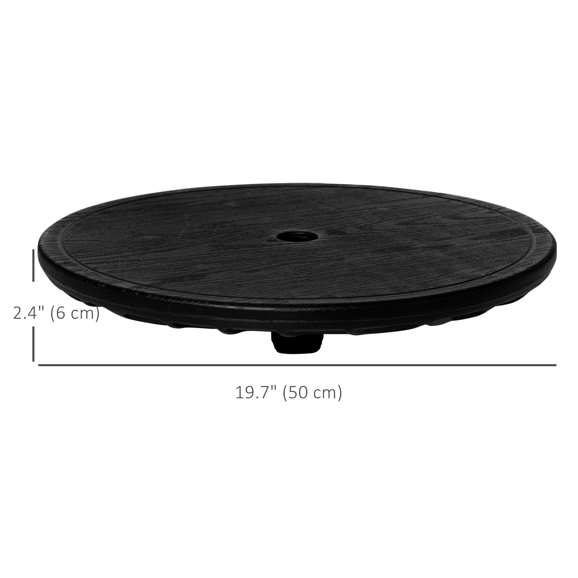 19.7" Round Patio Umbrella Table Tray for Swimming Pool, Beach, Patio, Deck, Garden, Easy to Install, Black Patio Umbrellas   at Gallery Canada