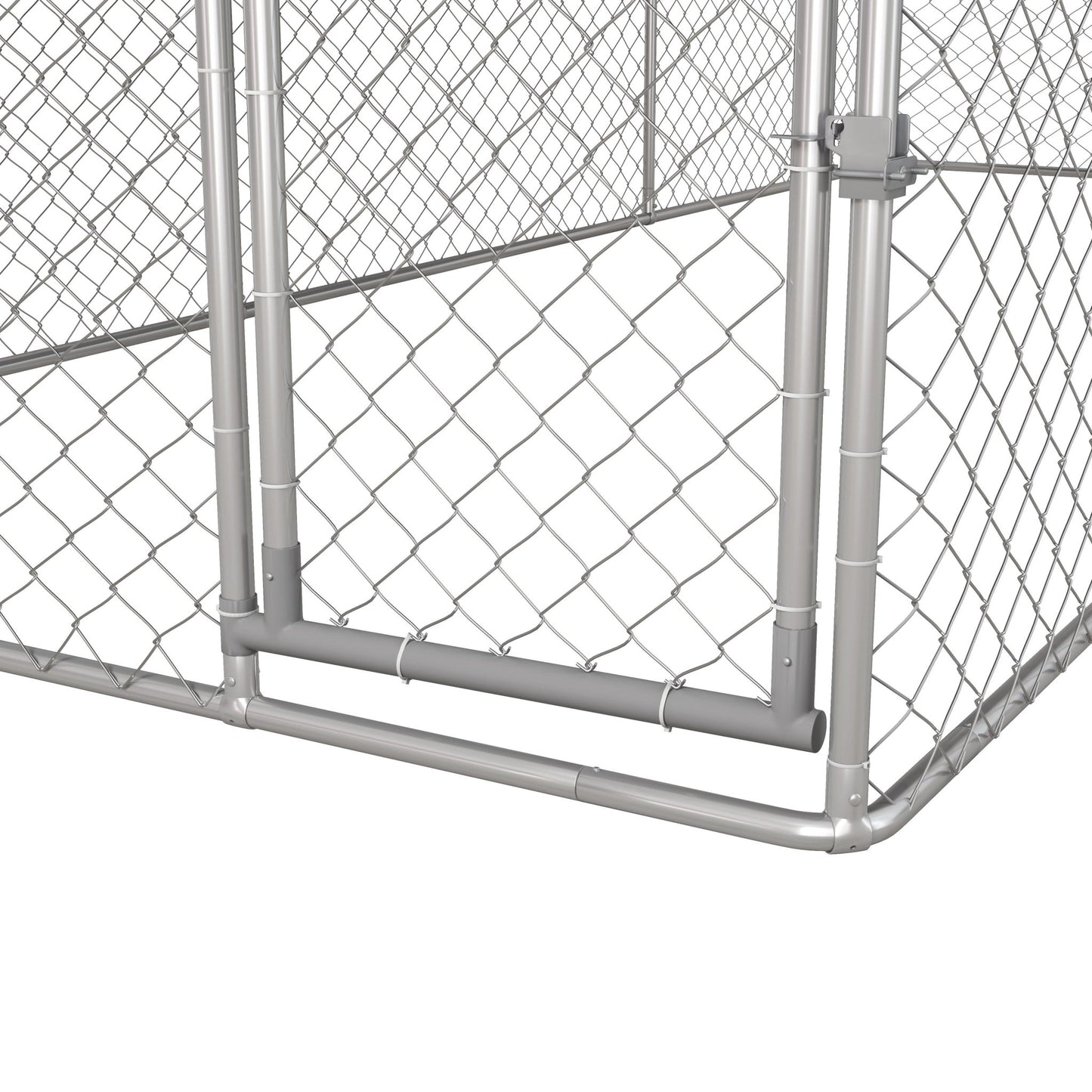 19.7' x 7.5' x 4.9' Outdoor Dog Kennel Dog Run with Waterproof, UV Resistant Cover for Medium Large Sized Dogs, Silver Houses, Kennels & Pens   at Gallery Canada