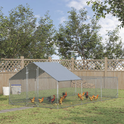 19.7' x 9.8' Metal Chicken Run with Waterproof and Anti-UV Cover Chicken Coops   at Gallery Canada