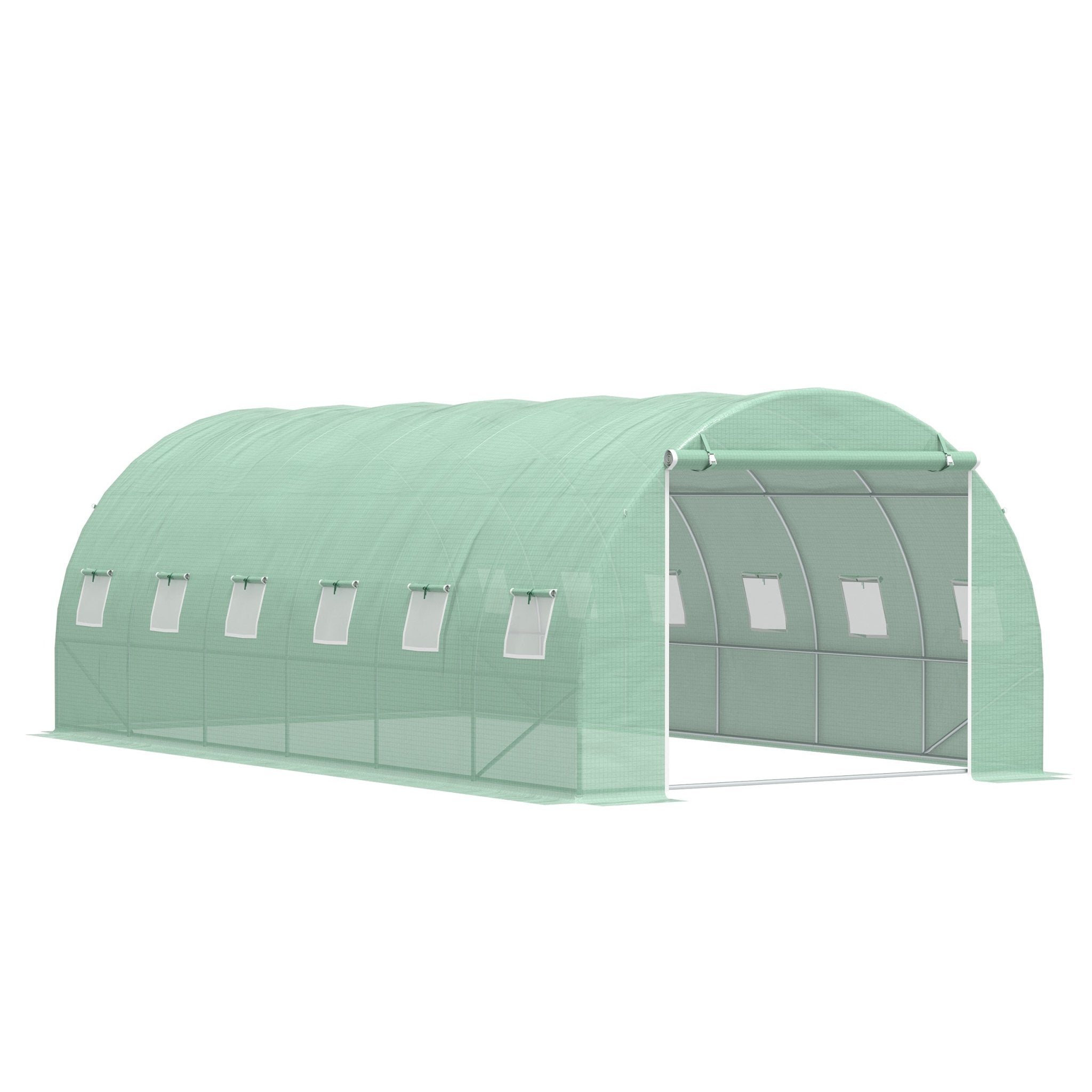 19.7' x 9.8' x 6.6' Large Walk-in Greenhouse Garden Plant Seed Growing Tent Tunnel Shed with Windows and Door Green Walk In Greenhouses Green  at Gallery Canada