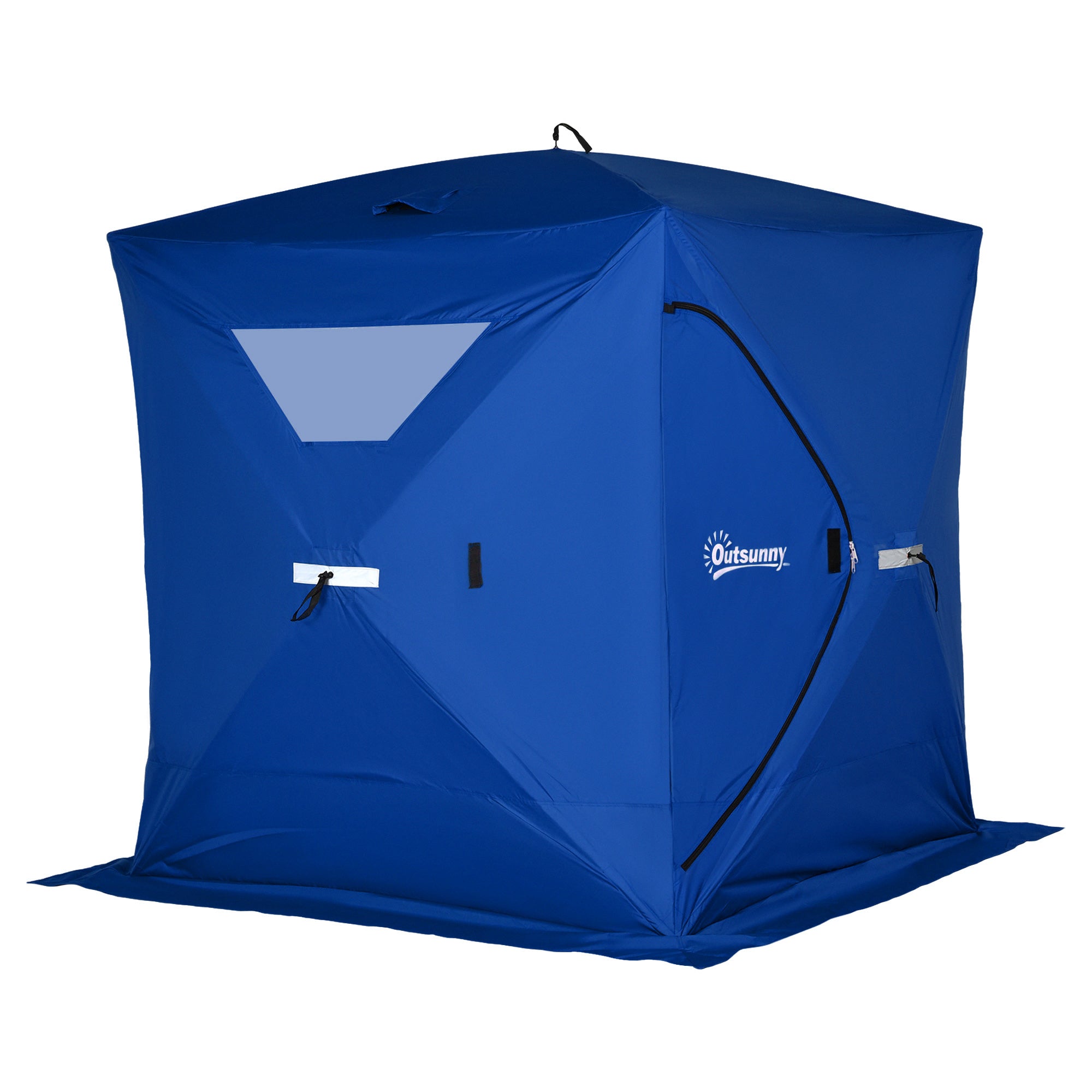 2-4 Person Pop-up Ice Fishing Tent Portable Ice Fishing Shelter with Windproof Windows and Carrying Bag Hub Fish Shelter, Blue Ice Fishing Tents Blue  at Gallery Canada