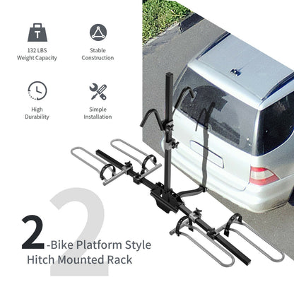 2-Bike Hitch Mount Bike Rack for 1-1/4 Inch or 2 Inch Receiver, Black Garages   at Gallery Canada