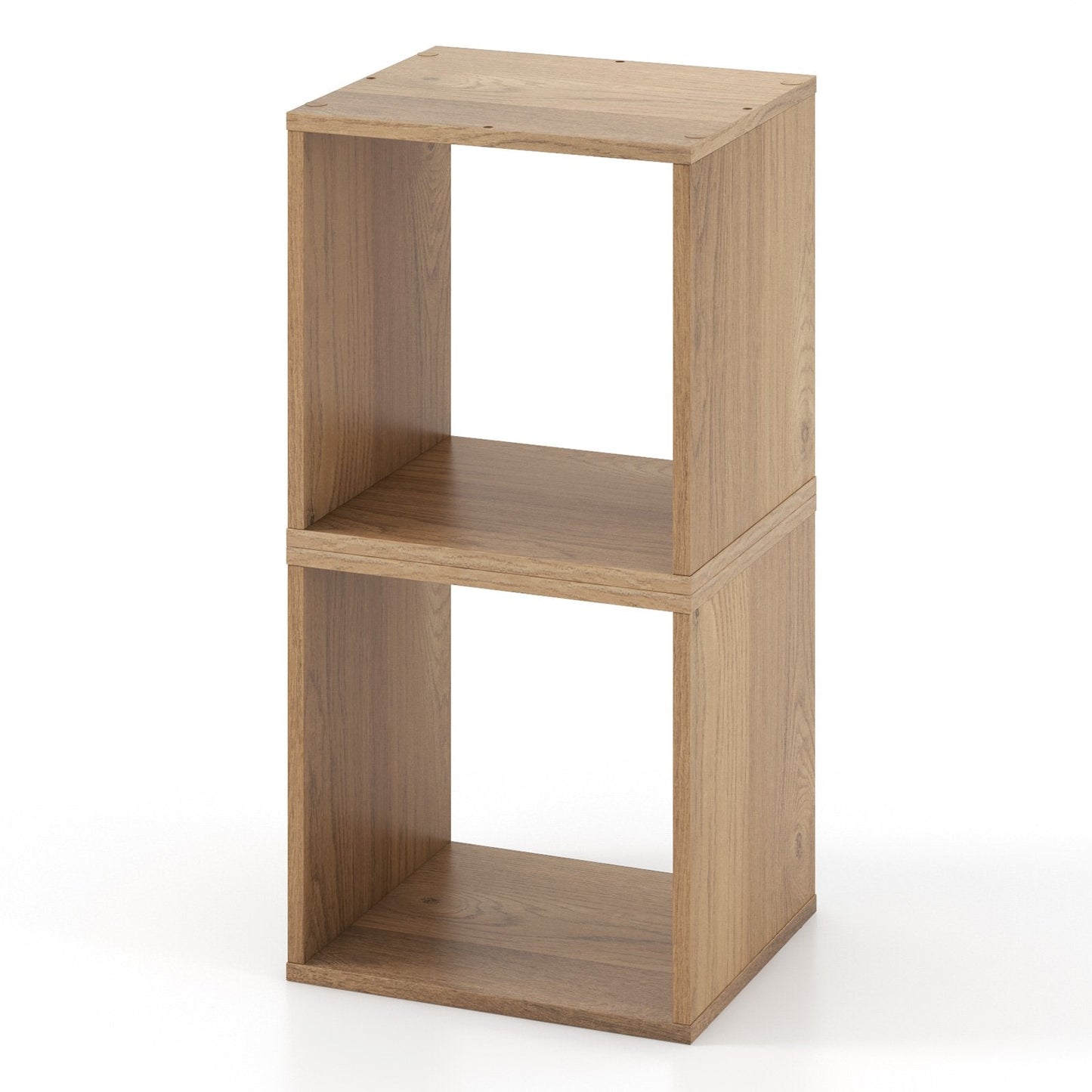 2 Cubes Stackable Bookcase for Living Room and Study, Natural Bookcases   at Gallery Canada