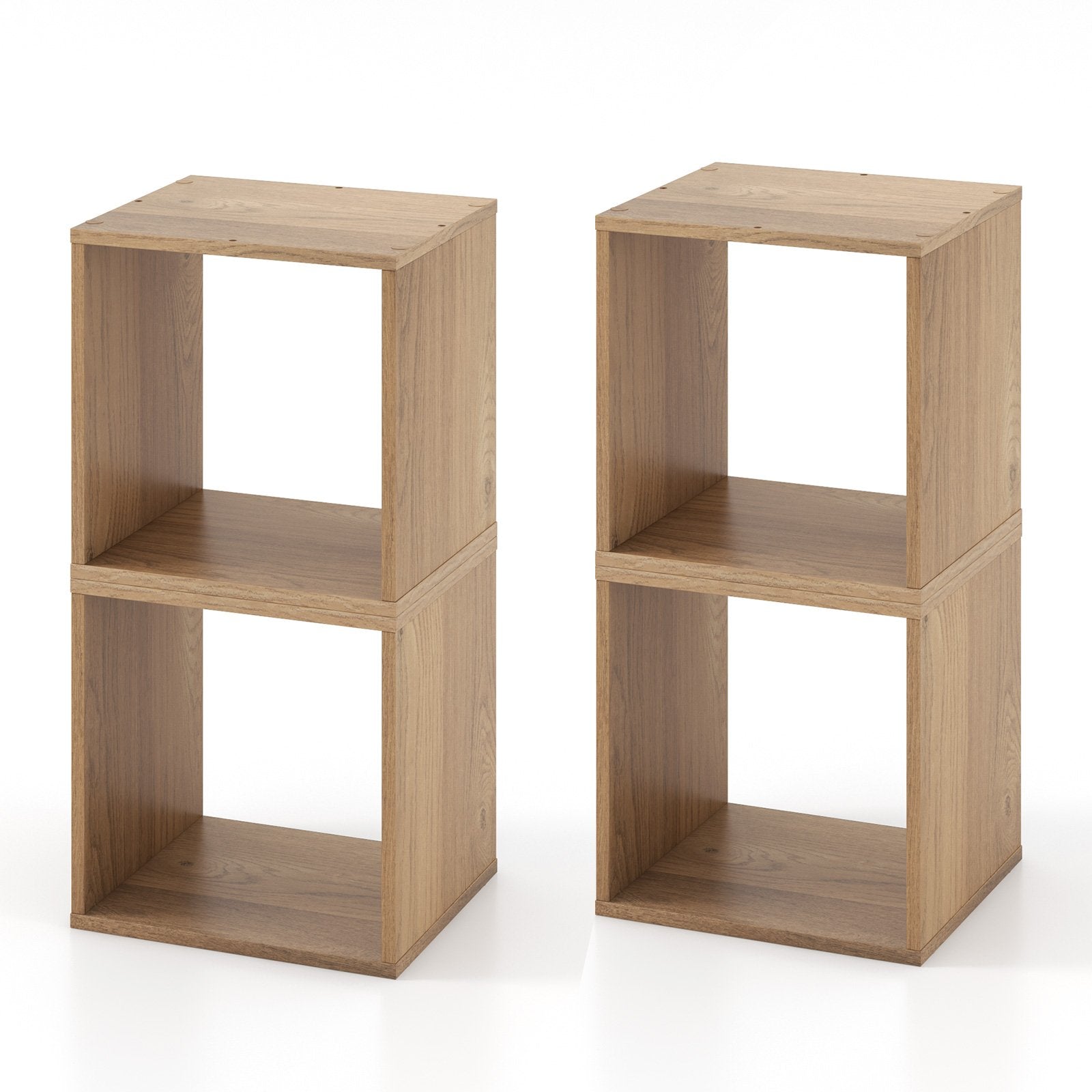 2 Cubes Stackable Bookcase for Living Room and Study, Natural Bookcases   at Gallery Canada